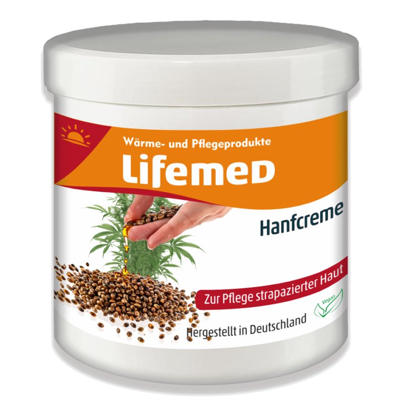 Lifemed crème chanvre, 100% vegan, peau sèche sensible, 250 ml
